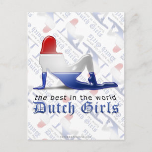 Dutch Girl Silhouette Flag Postcard