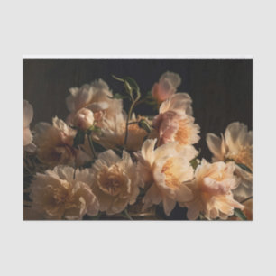 Dutch Golden Age Style Ethereal Peach Flowers Tissue Paper