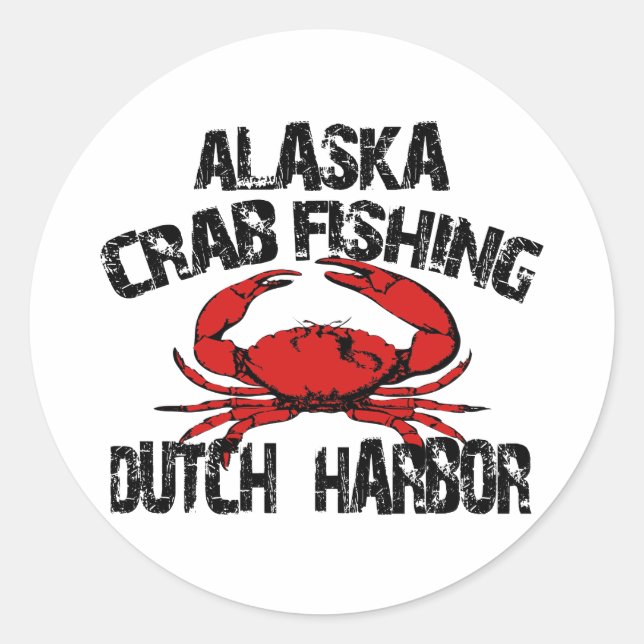 Dutch Harbour Alaska Crab Fishing Classic Round Sticker (Front)