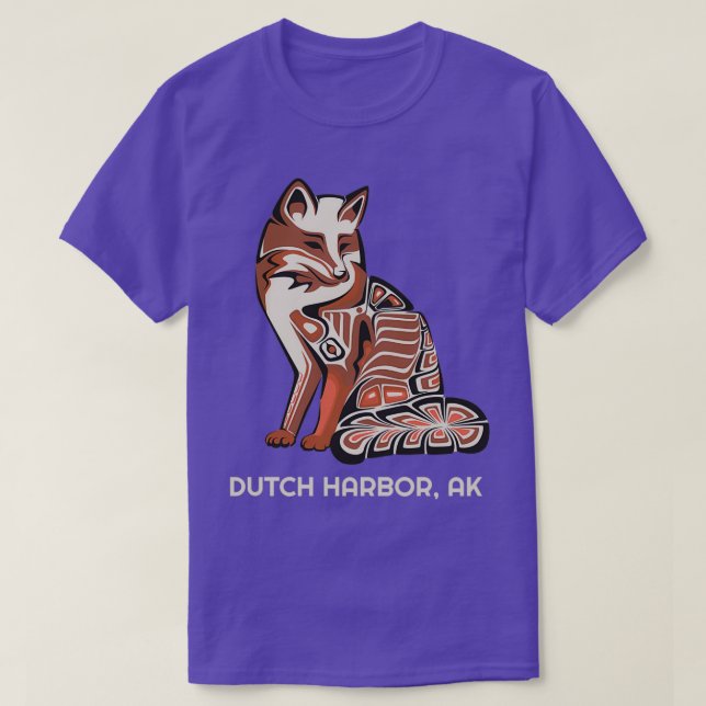 Dutch Harbour Alaska Native American Tribal Fox Ha T-Shirt (Design Front)