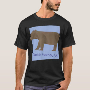 Dutch Harbour Brown Origami Bear Abstract Geometri T-Shirt