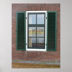 Dutch House Window & Shutters Photo Poster Print