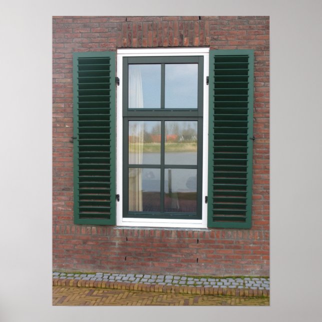 Dutch House Window & Shutters Photo Poster Print (Front)