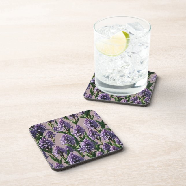 Dutch Hyacinth purple flowers Coaster (Right Side)