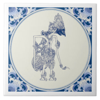 Dutch-Indonesian Shadow Puppet Delft Blauw V2. Tile
