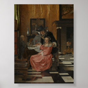 Dutch Interior — Ludolf de Jongh Poster