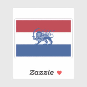 Dutch Iranian Lion and Sun Heritage Flag
