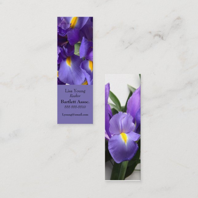 Dutch iris bouquet bookmark mini business card (Front/Back)