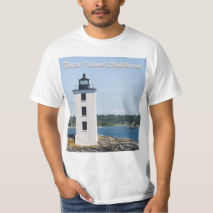 Dutch Island Lighthouse (with text) T-Shirt