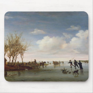 Dutch landscape with Skaters Mouse Mat