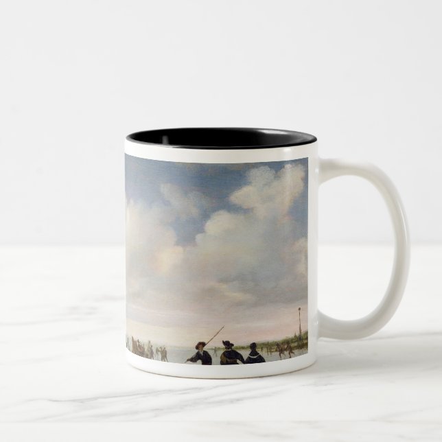 Dutch landscape with Skaters Two-Tone Coffee Mug (Right)