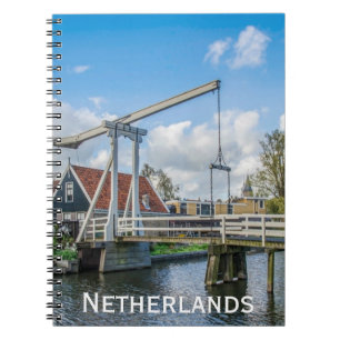 Dutch lifting wooden bridge in Netherlands Notebook