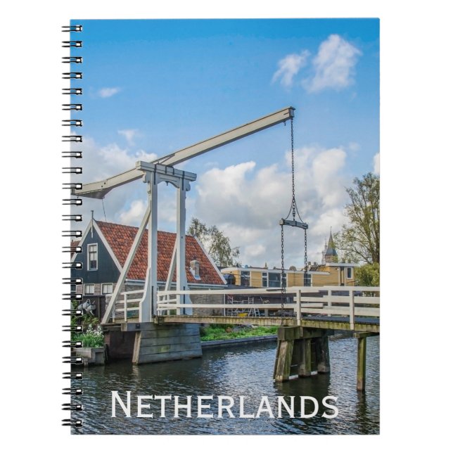 Dutch lifting wooden bridge in Netherlands Notebook (Front)