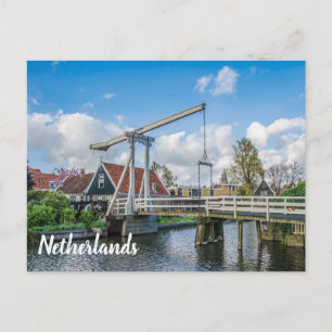 Dutch lifting wooden bridge postcard