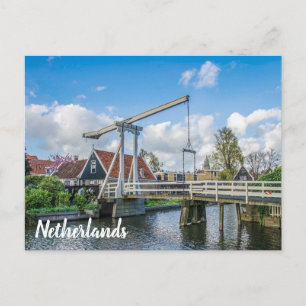 Dutch lifting wooden bridge postcard