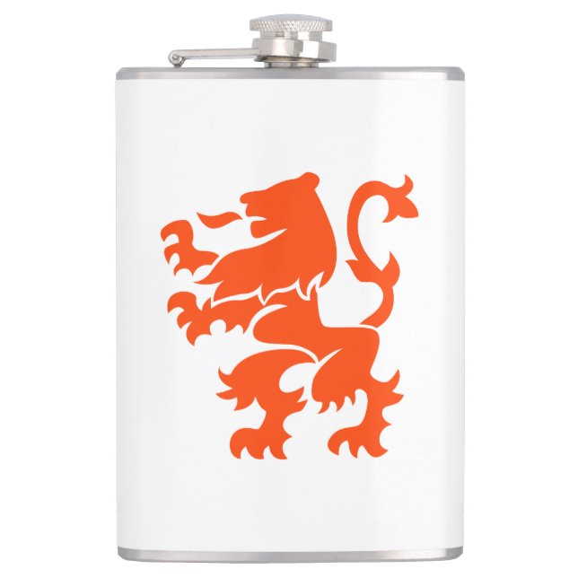 Dutch Lion Coat of Arms Hip Flask (Front)