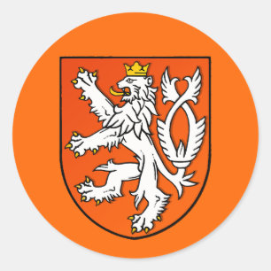 Dutch lion emblem Netherlands lion Shield Classic Round Sticker