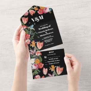 Dutch Master Floral Wedding All In One Invitation