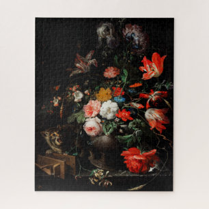 Dutch Master Oil Painting Still Life Dark Floral Jigsaw Puzzle