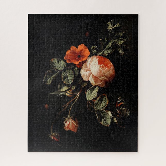 Dutch Master Oil Painting Still Life with Roses Jigsaw Puzzle (Vertical)