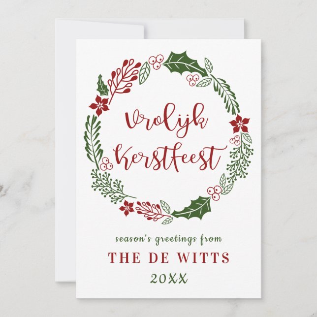 Dutch Merry Christmas, Custom Holiday Card (Front)