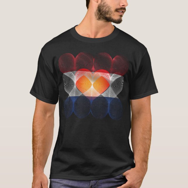 Dutch, Nederlands flag heart pride T-Shirt (Front)