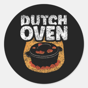 Dutch Oven Lover Bbq Metal Iron Dutch Oven Classic Round Sticker