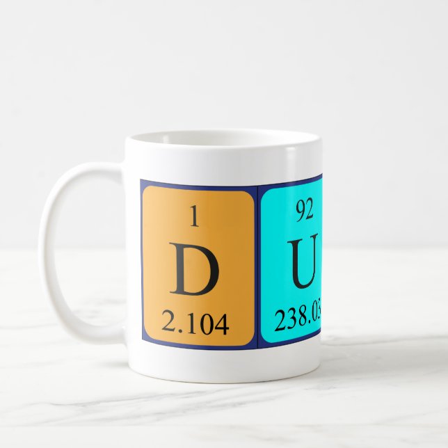 Dutch periodic table patriotic mug (Left)