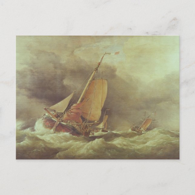 Dutch Pincks Running to Anchor off Yarmouth Postcard (Front)