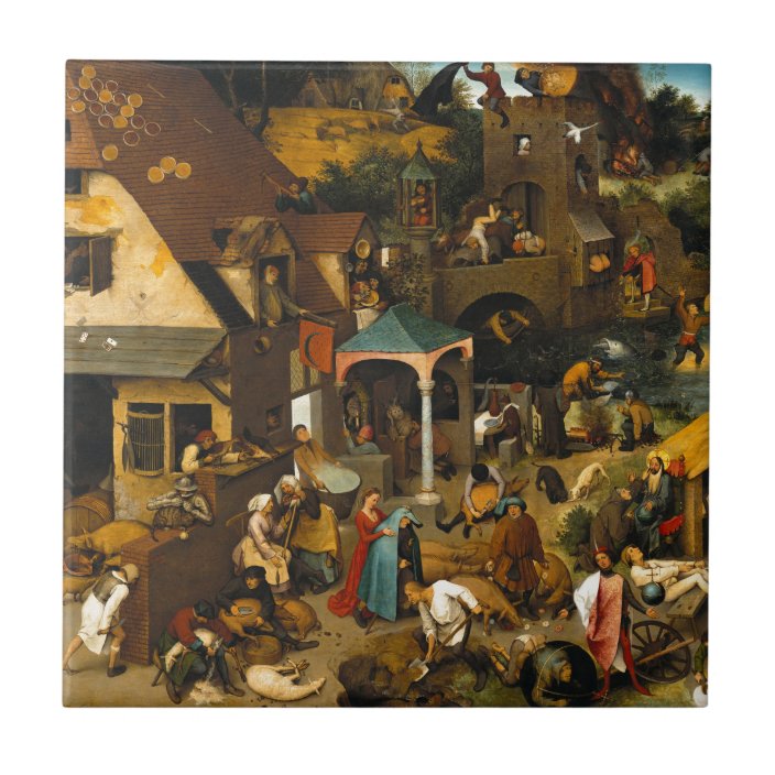 Dutch Proverbs by Pieter Bruegel the Elder Tile Zazzle.co.uk