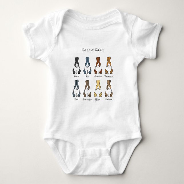 Dutch Rabbit Colours Baby Bodysuit (Front)