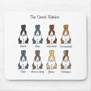 Dutch Rabbit Colours Mouse Mat