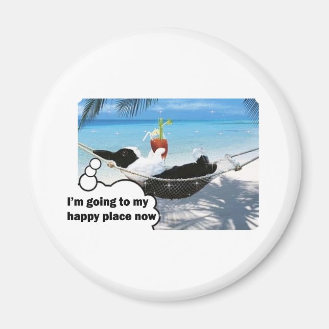 Dutch rabbit in happy place magnet (Front)