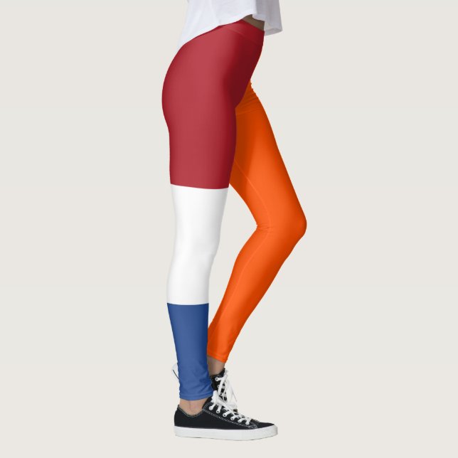 Dutch Red White Blue Orange Flags Colours Leggings (Right)
