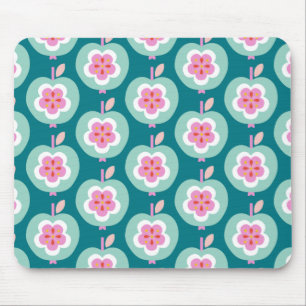 Dutch Retro Apple Teal Mouse Mat