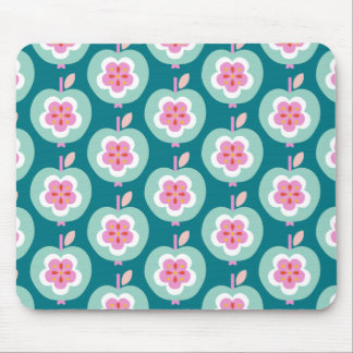 Dutch Retro Apple Teal Mouse Mat