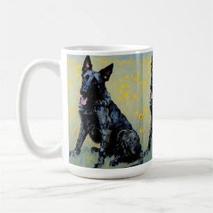 Dutch Shepherd crayon look art   coffee mug