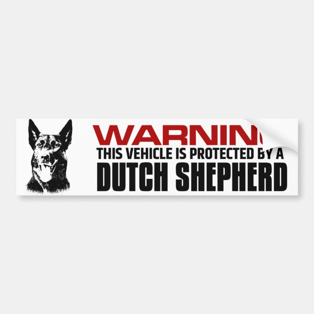 Dutch Shepherd Dog - Dutchie Bumper Sticker (Front)