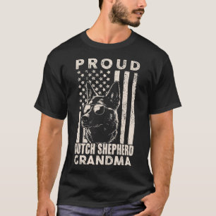 Dutch Shepherd Dog Grandma American Flag Patriotic T-Shirt