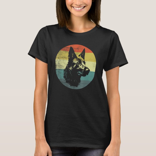 Dutch Shepherd Dog Retro Vintage Design T-Shirt (Front)
