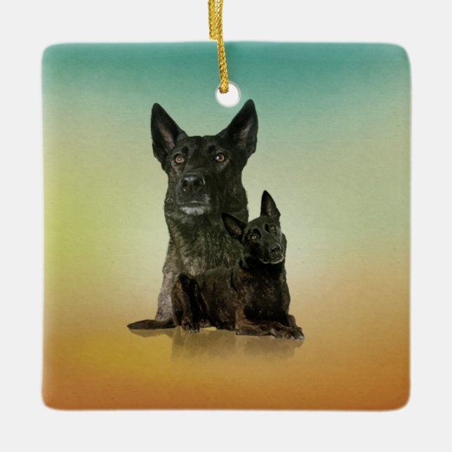 Dutch Shepherd - Dutchie Ceramic Ornament (Front)