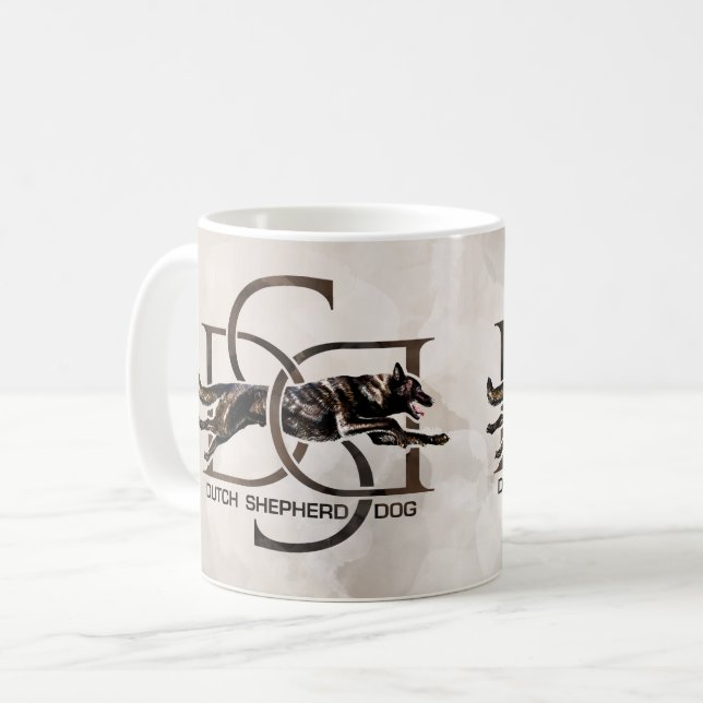 Dutch Shepherd - Dutchie Illustration Coffee Mug (Front Left)