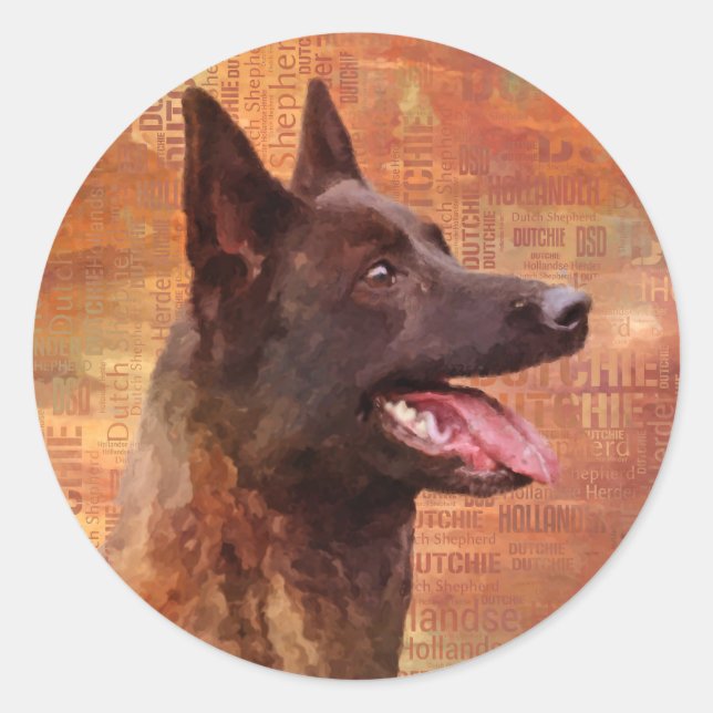 Dutch Shepherd -Hollandse Herdershond  Classic Round Sticker (Front)