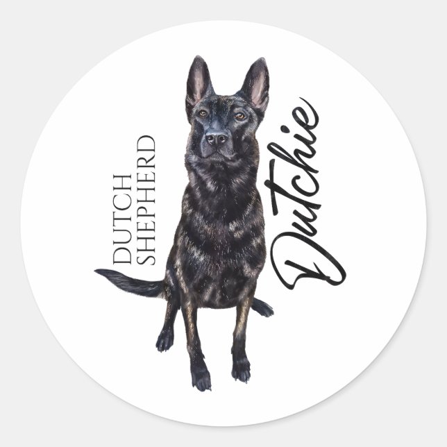 Dutch Shepherd -Hollandse Herdershond  Classic Round Sticker (Front)