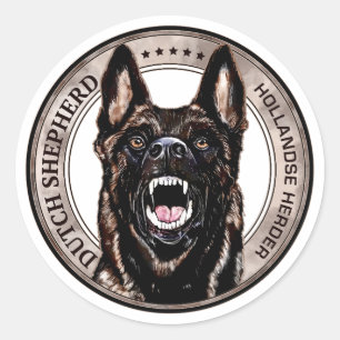 Dutch Shepherd -Hollandse Herdershond  Classic Round Sticker