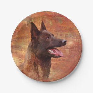 Dutch Shepherd -Hollandse Herdershond  Paper Plate
