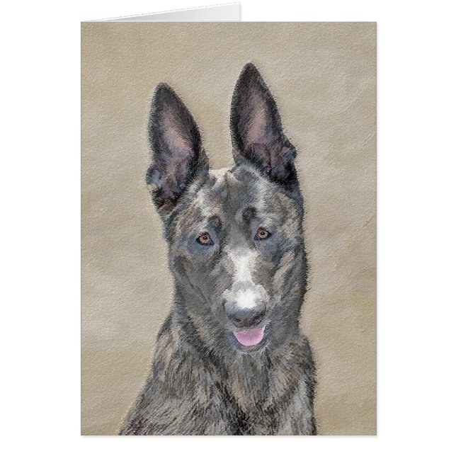 Dutch Shepherd Painting - Cute Original Dog Art (Front)