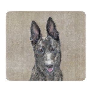 Dutch Shepherd Painting - Cute Original Dog Art Cutting Board