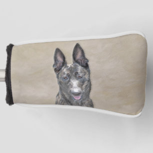 Dutch Shepherd Painting - Cute Original Dog Art Golf Head Cover