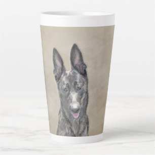 Dutch Shepherd Painting - Cute Original Dog Art Latte Mug